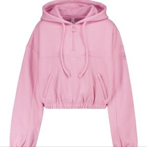 ALO Yoga Refresh Stadium Half Zip Hoodie size S in Parisian Pink